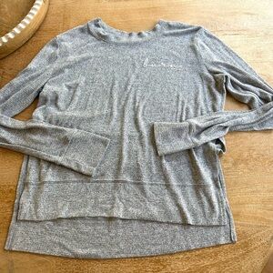 Burn Bootcamp Gray/Silver Sparkle Striped Lightweight sweatshirt